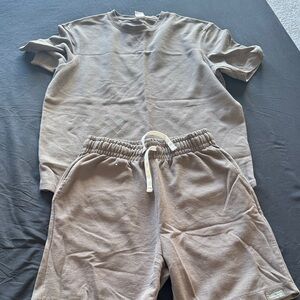 Zara Tan T-Shirt and Shorts Set